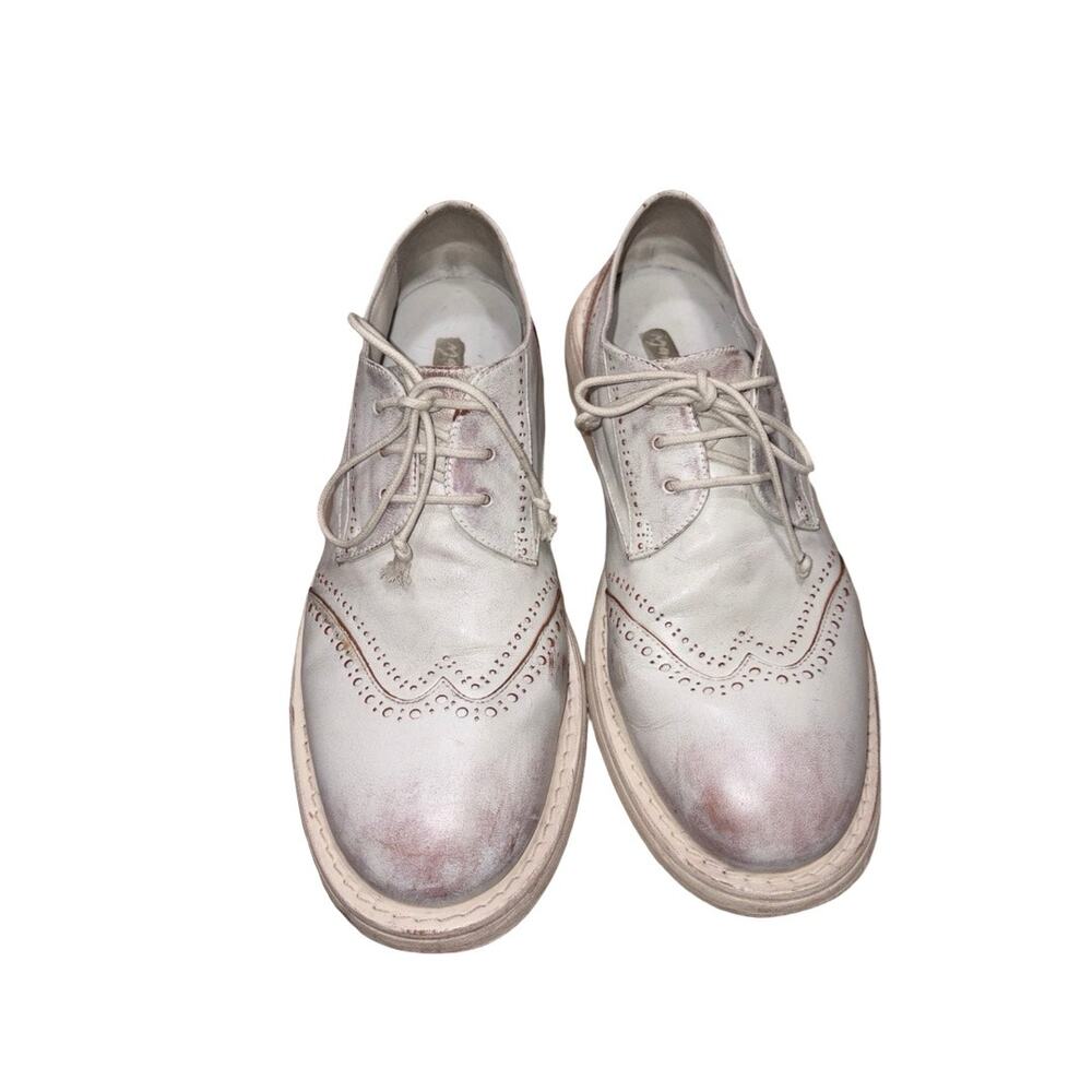 Marsell Sancrispa White Leather Wingtip Oxford Shoes   Size: EU 44 US 11